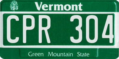 VT license plate CPR304