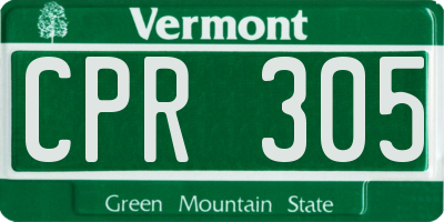 VT license plate CPR305