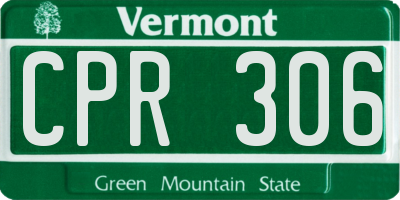 VT license plate CPR306