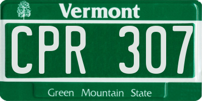 VT license plate CPR307