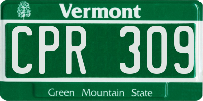 VT license plate CPR309