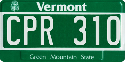 VT license plate CPR310