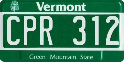 VT license plate CPR312