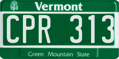 VT license plate CPR313