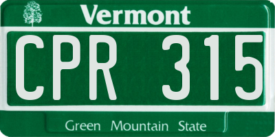 VT license plate CPR315