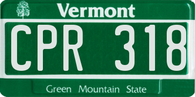 VT license plate CPR318
