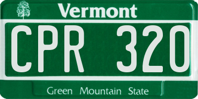 VT license plate CPR320