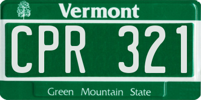 VT license plate CPR321