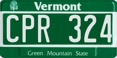 VT license plate CPR324