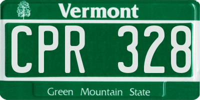VT license plate CPR328