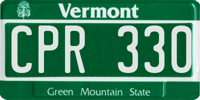 VT license plate CPR330