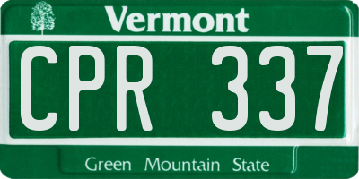 VT license plate CPR337