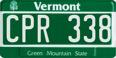 VT license plate CPR338