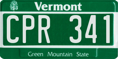 VT license plate CPR341