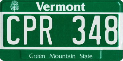 VT license plate CPR348