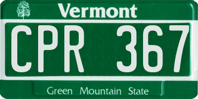 VT license plate CPR367