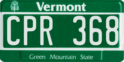 VT license plate CPR368