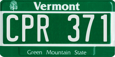VT license plate CPR371