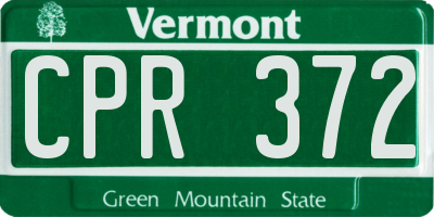 VT license plate CPR372