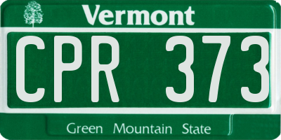 VT license plate CPR373