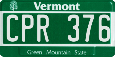 VT license plate CPR376
