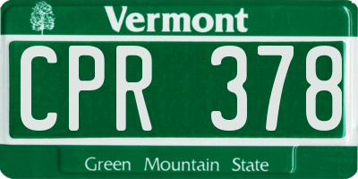 VT license plate CPR378