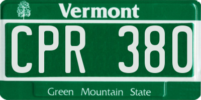 VT license plate CPR380