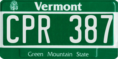 VT license plate CPR387