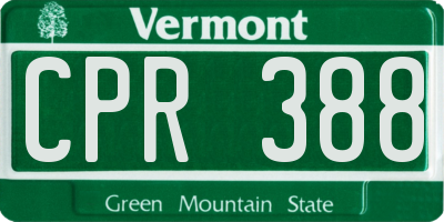 VT license plate CPR388