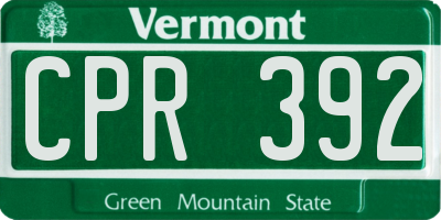 VT license plate CPR392