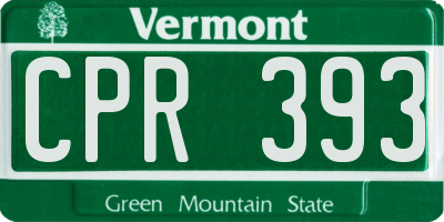 VT license plate CPR393