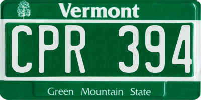 VT license plate CPR394
