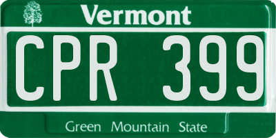 VT license plate CPR399