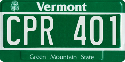 VT license plate CPR401