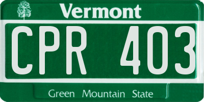 VT license plate CPR403