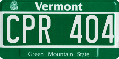 VT license plate CPR404