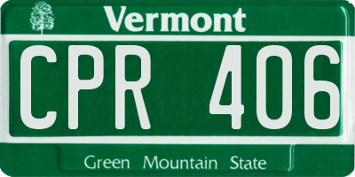 VT license plate CPR406