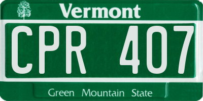 VT license plate CPR407