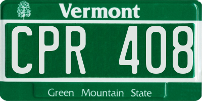 VT license plate CPR408