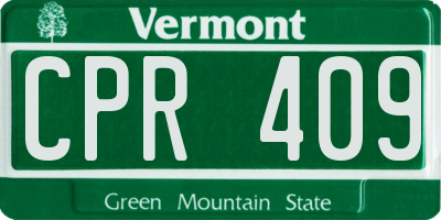 VT license plate CPR409