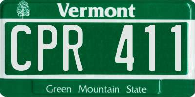 VT license plate CPR411