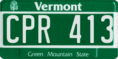 VT license plate CPR413