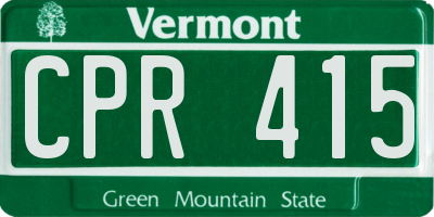 VT license plate CPR415