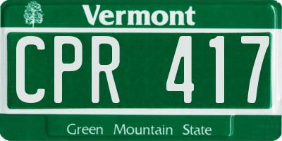 VT license plate CPR417