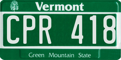 VT license plate CPR418