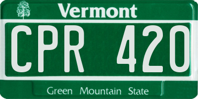 VT license plate CPR420
