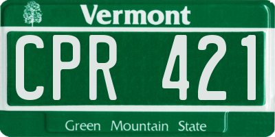 VT license plate CPR421