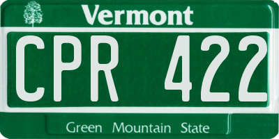 VT license plate CPR422