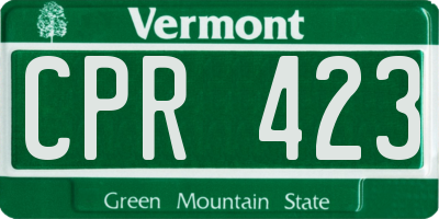 VT license plate CPR423