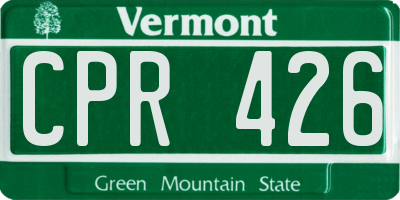 VT license plate CPR426